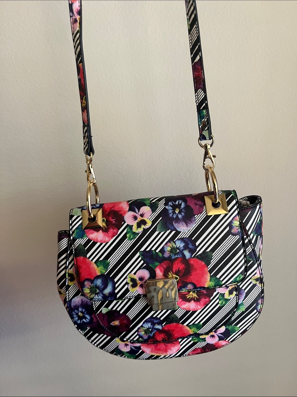 ALDO Vintage Style Crossbody Bag with Gold Hardware